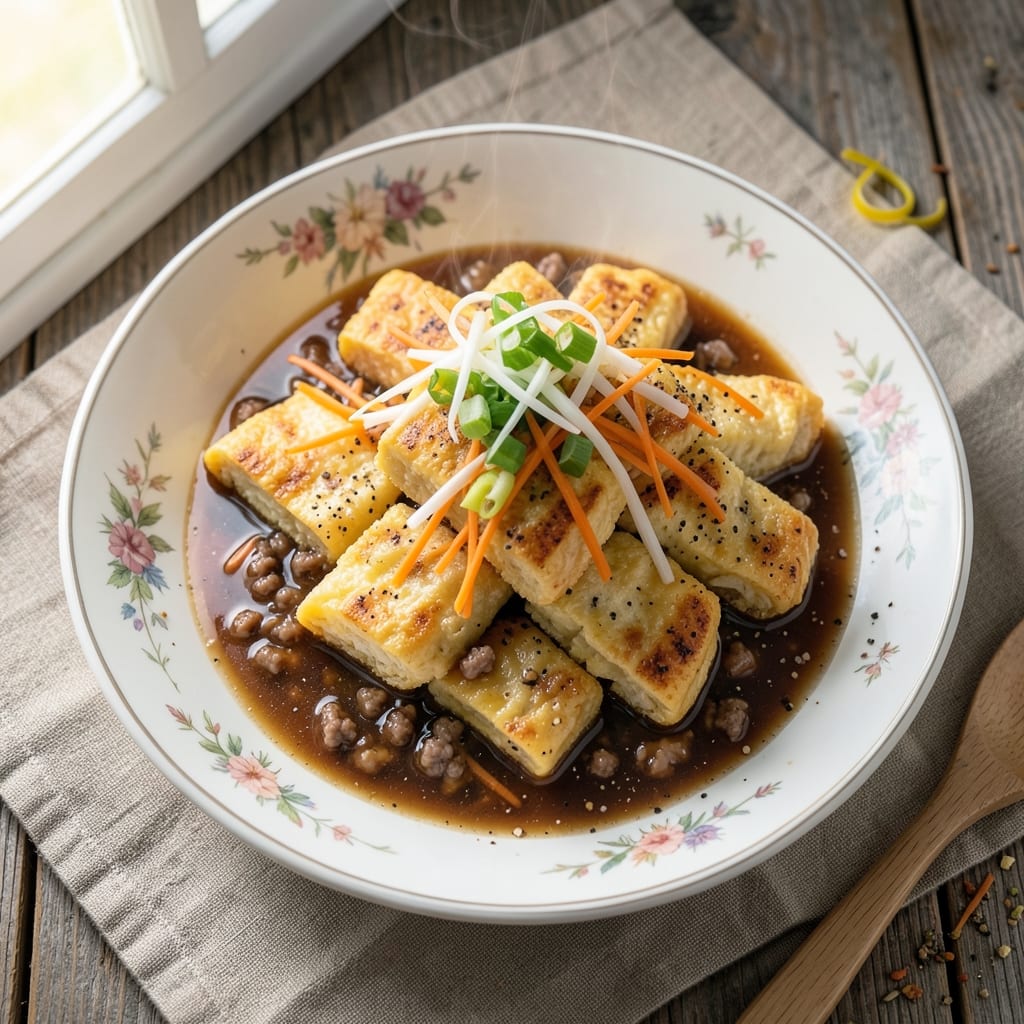 Chinese Egg Foo Young With Brown Gravy Recipe: Crispy Wonton Cups and Savory Sauce Harmony