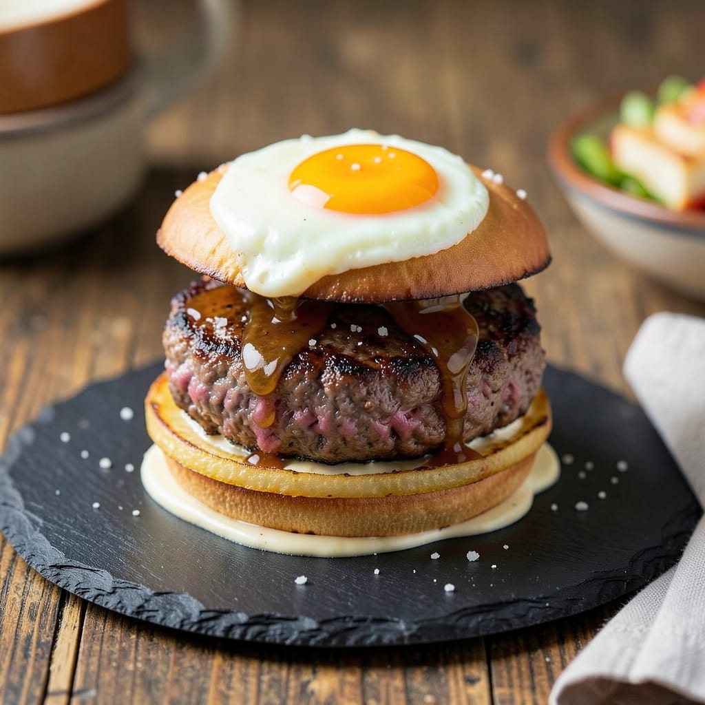 Burger Recipe With Egg and Worcestershire Sauce: Umami-Packed Patties With Silky Yolk Magic
