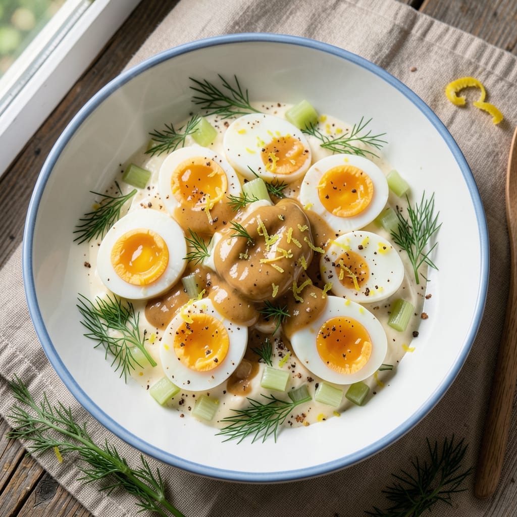 Deluxe Classic Egg Salad Recipe: Crispy Celery and Mustard-Kissed Bites