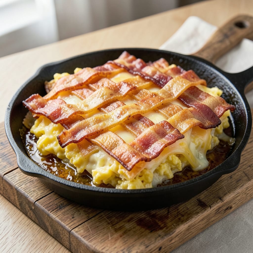 Bacon and Egg Pan Pies Recipe: Crispy Wonton Shells With Smoky Bacon Streams