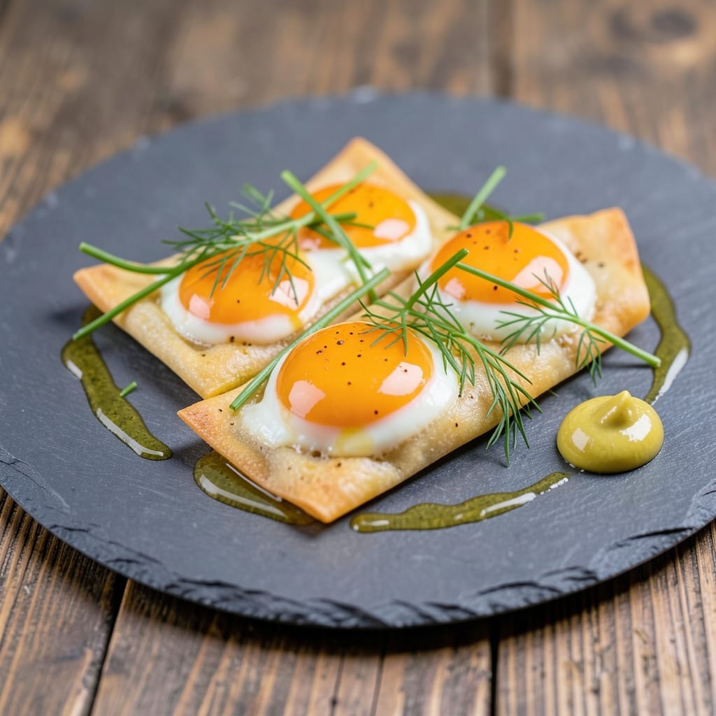 Different Egg Recipes: Crispy Wonton Cups With Herbed Yolk Magic