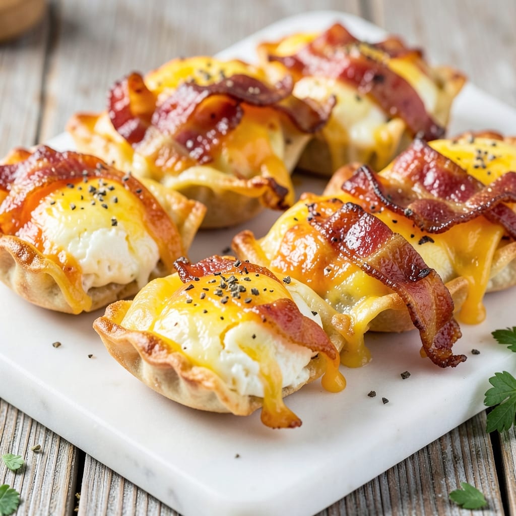 Bacon Egg and Cheese Egg Bites Recipe: Crispy Wonton Cups With Smoky Bacon Crunch