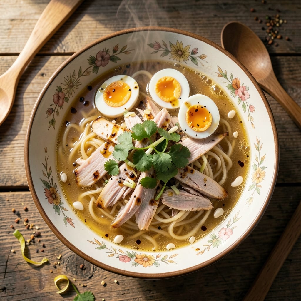 Chicken Noodle Egg Drop Soup Recipe: Silky Ribbons of Egg in Savory Broth