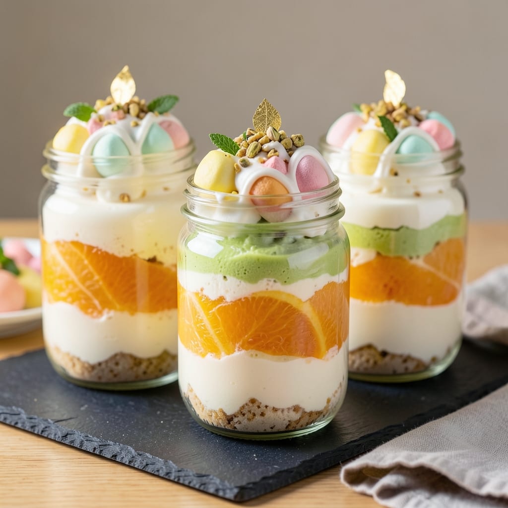 Easter Egg Cheesecake Jars Recipe: Festive Layers of Creamy Filling and Crunchy Topping