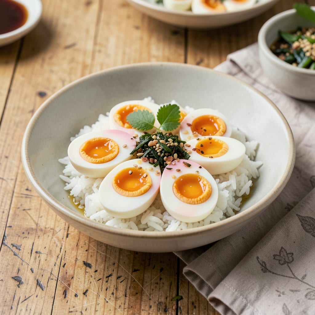 Boiled Egg Recipe Dinner: Savory Rice Bowl with Silky Yolk Rivers