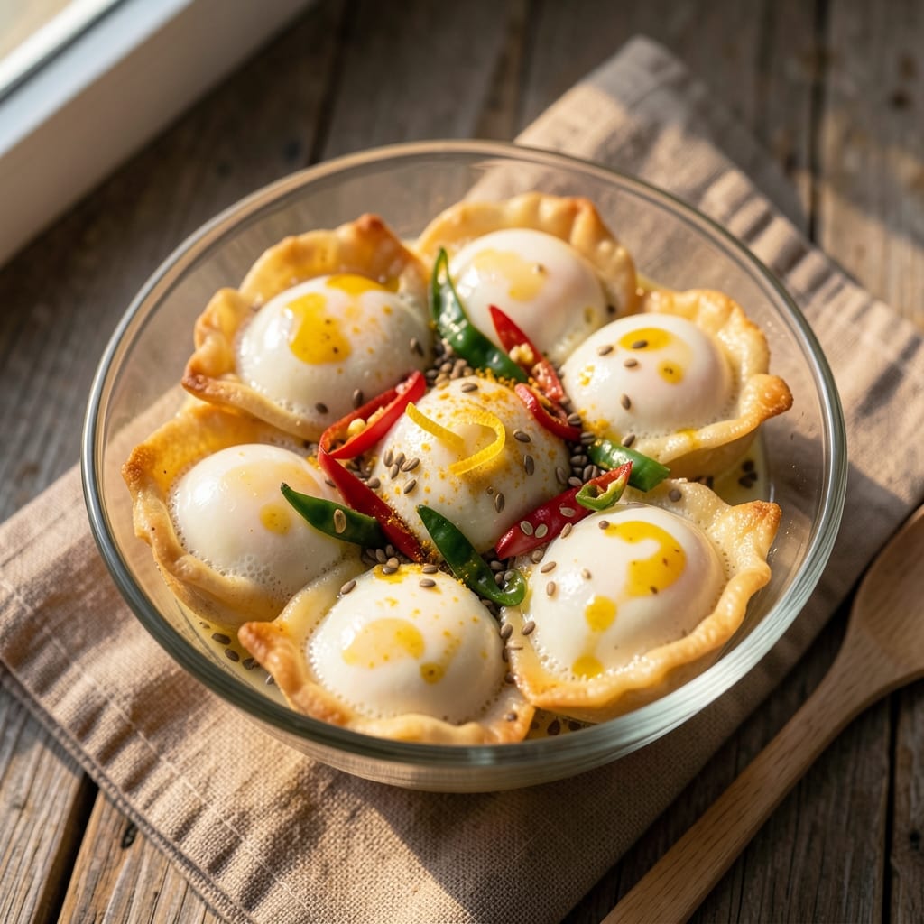 Egg Bhapa Recipe: Steamed Wonton Cups With Silky Egg Clouds