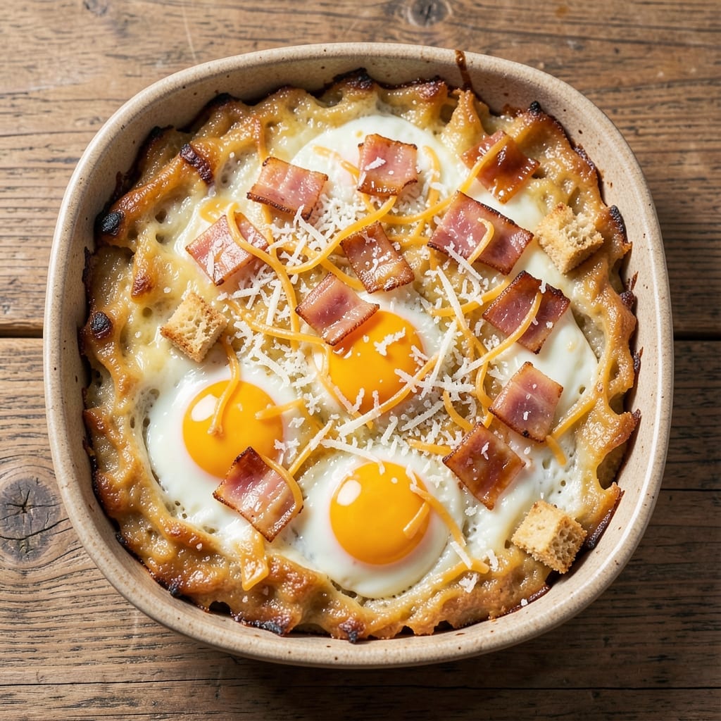 Cheesy Breakfast Egg and Polenta Casserole Recipe: Crispy Top, Creamy Polenta Heart