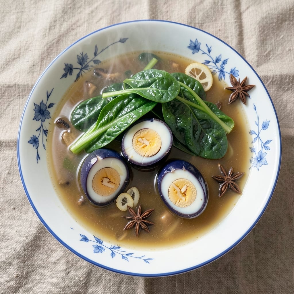 Chinese Spinach and Century Egg Soup Recipe: Silky Broth with Umami Bombs