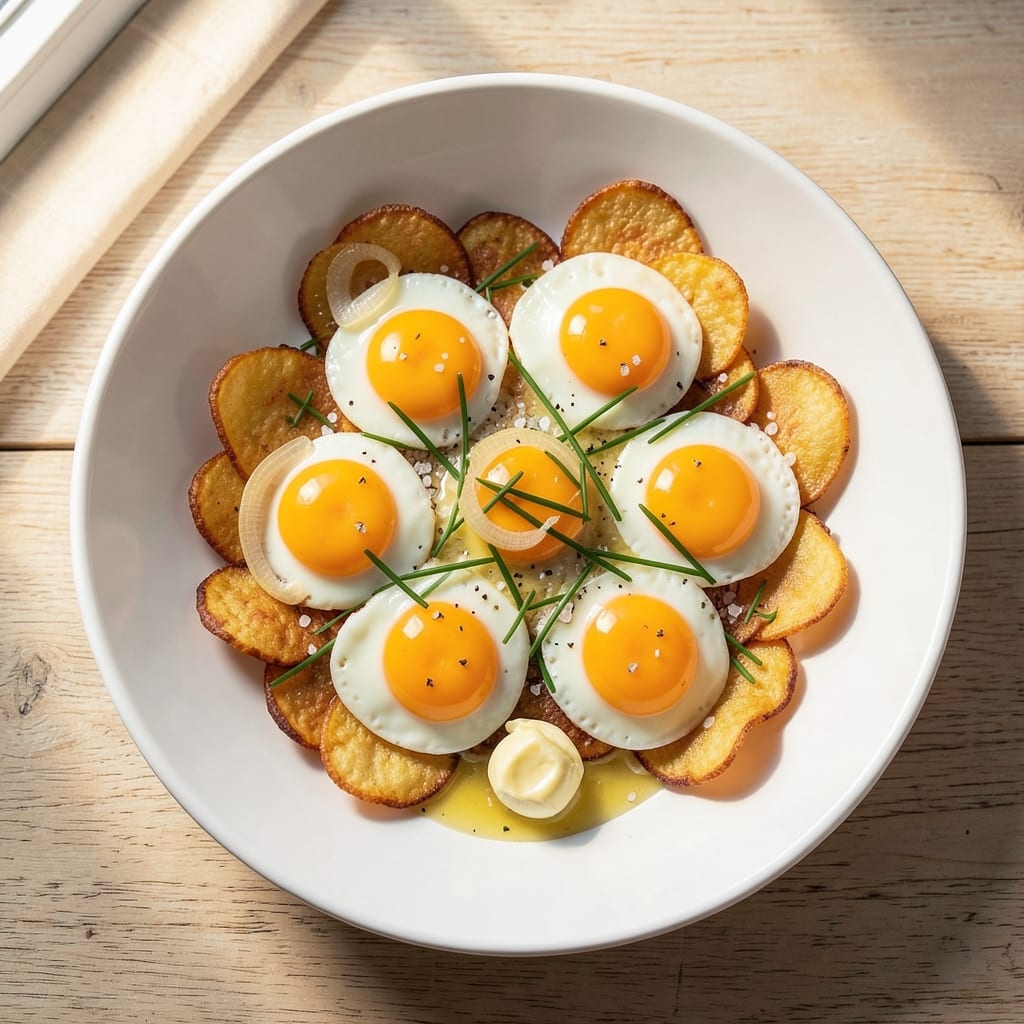 Egg And Potato Chips Recipe: Crispy Potato Bites With Silky Yolk Surprise