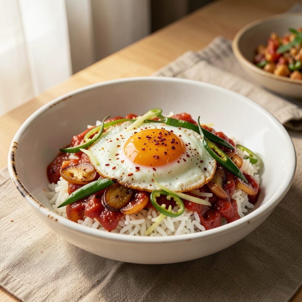Chilli Egg Rice Recipe: Smoky Spice and Silky Yolk Harmony