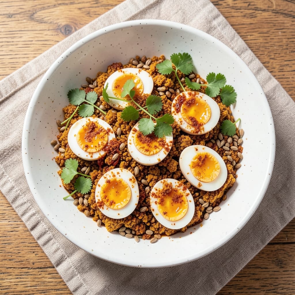 Boiled Egg Masala Fry Recipe: Crispy Spiced Coating with Silky Yolk Hearts