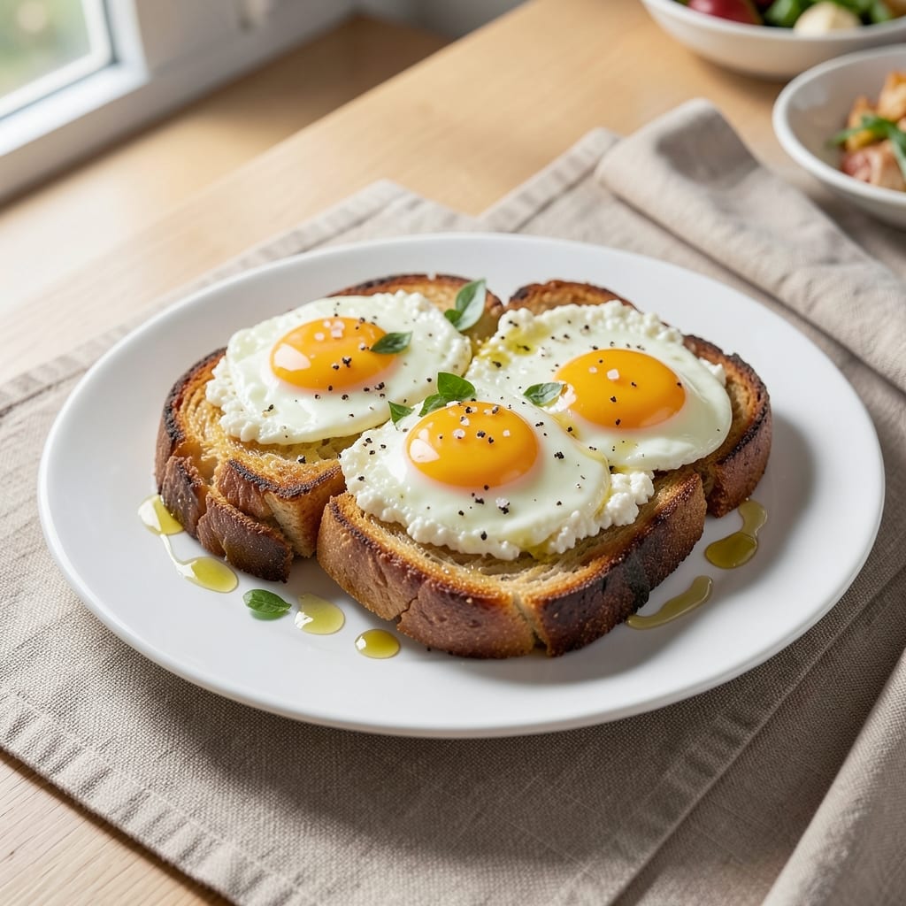 Cottage Cheese Egg Toast Recipe: Crispy Crust and Creamy Yolk Fusion