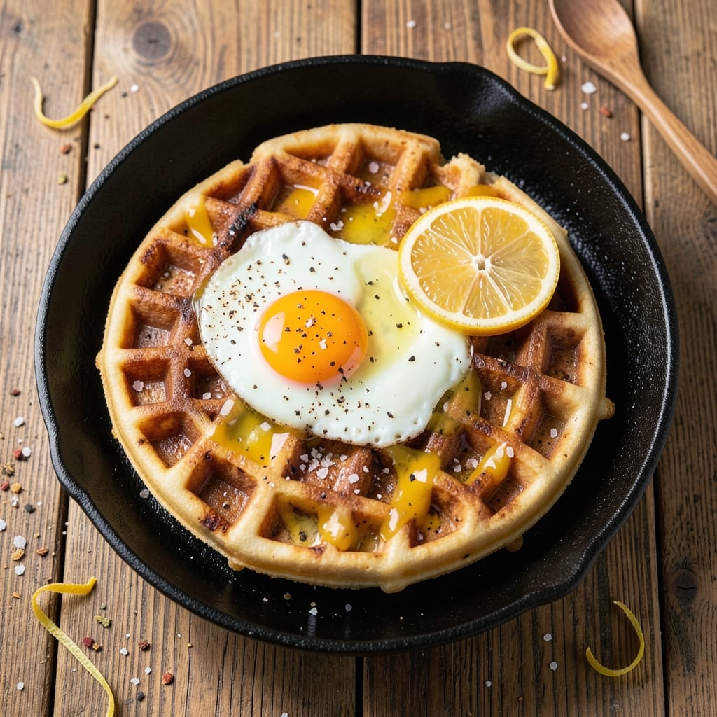 Egg And Cheese Waffle Recipe: Golden Crust, Runny Yolk Rivers