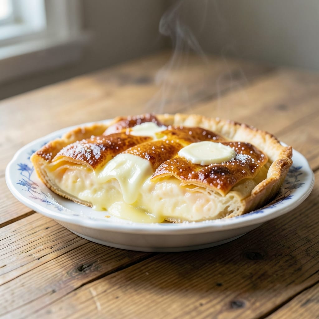Chinese Egg Pie Recipe: Crispy Wonton Crust with Golden Yolk Rivers