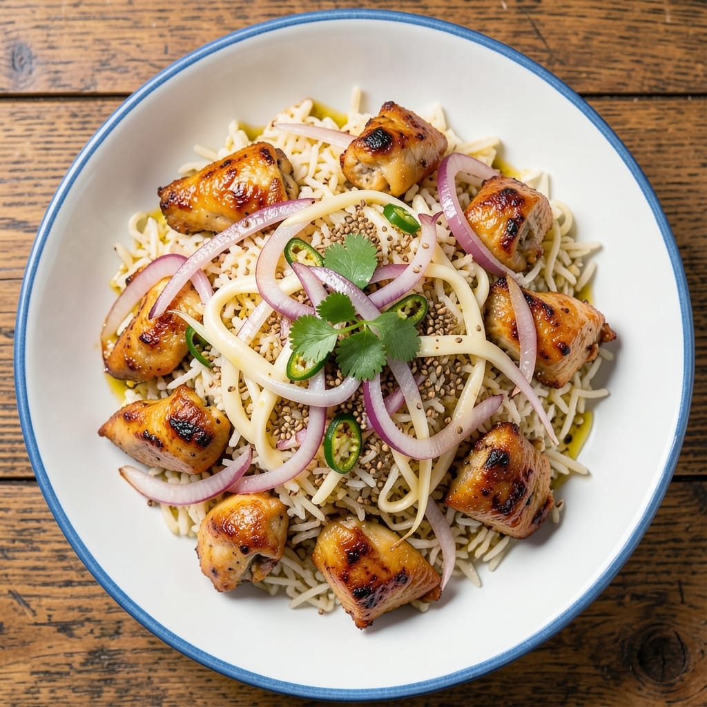 Pakistani Chicken Egg Fried Rice Recipe: Spiced Aromatics and Silky Yolk Streams