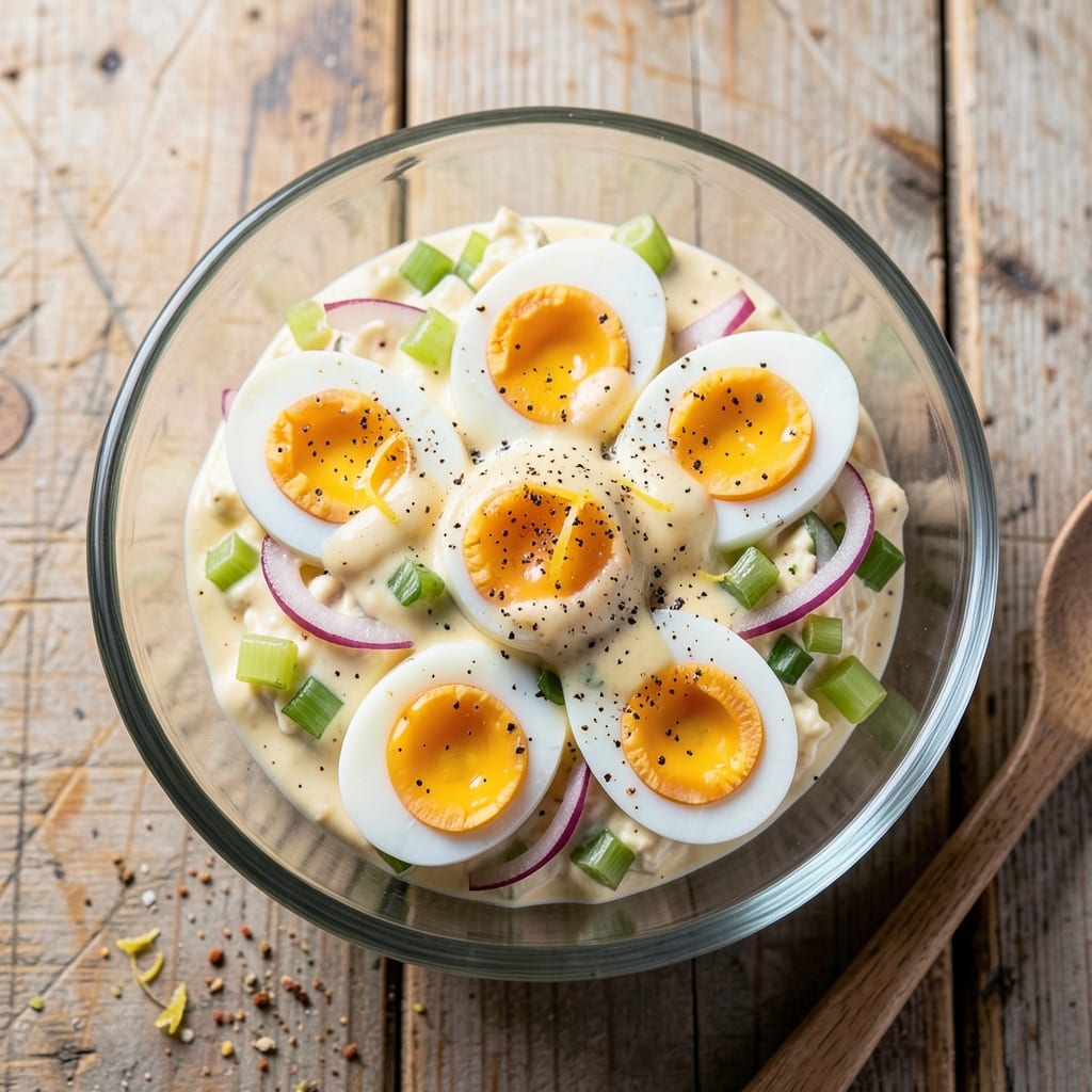 Deli-Style Egg Salad Recipe: Crunchy Celery and Mustard-Packed Flavor