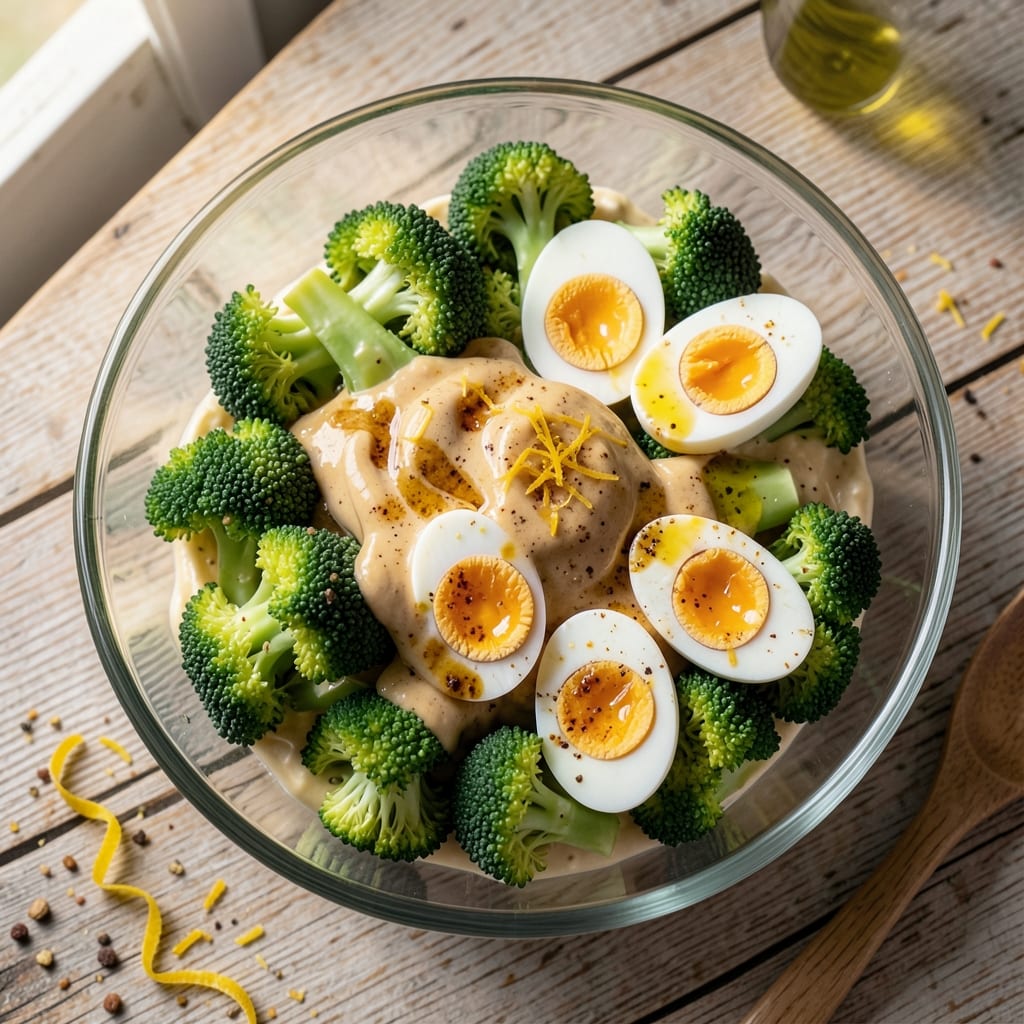 Broccoli and Egg Salad Recipe: Crunchy Florets with Creamy Yolk Dressing
