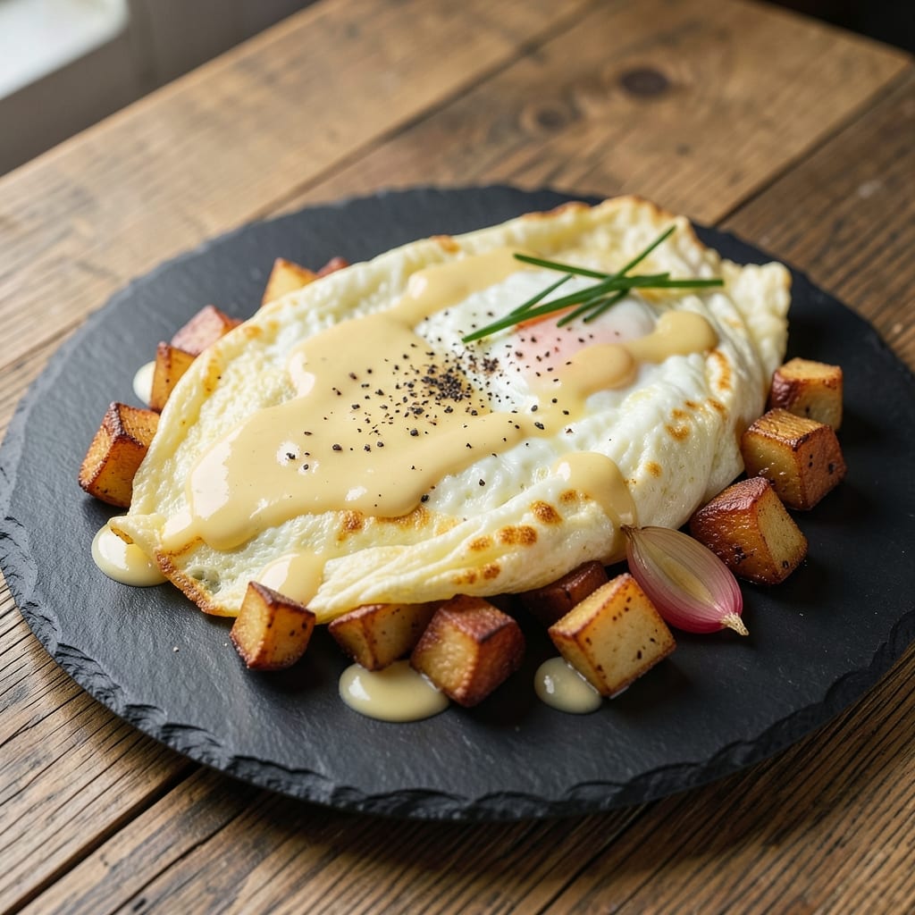 Egg And Potato Omelette Recipe: Crispy Edges and Fluffy Centers