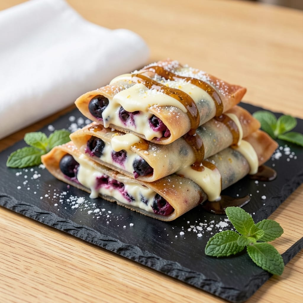 Blueberry Cream Cheese Egg Rolls Recipe: Sweet-Tart Bites With Crispy Wonton Shells