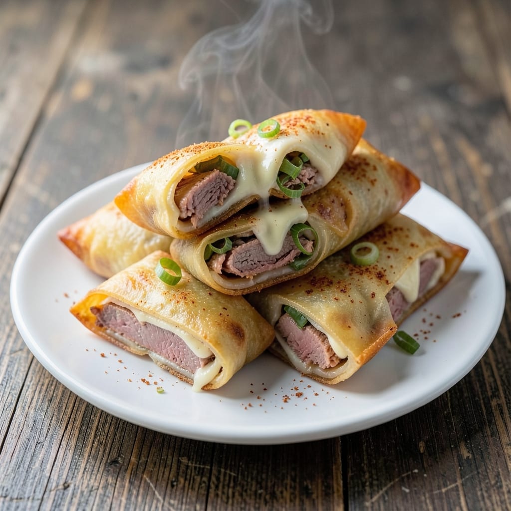 Corned Beef and Swiss Egg Rolls Recipe: Crispy Wonton Cups With Melty Cheese Rivers