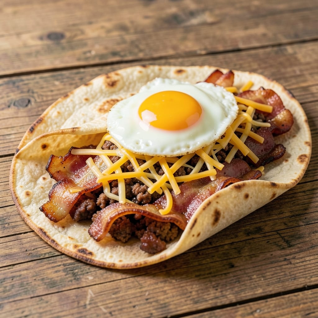 Bacon, Sausage, and Egg Wraps Recipe: Smoky Breakfast Roll-Ups With Crispy Edges