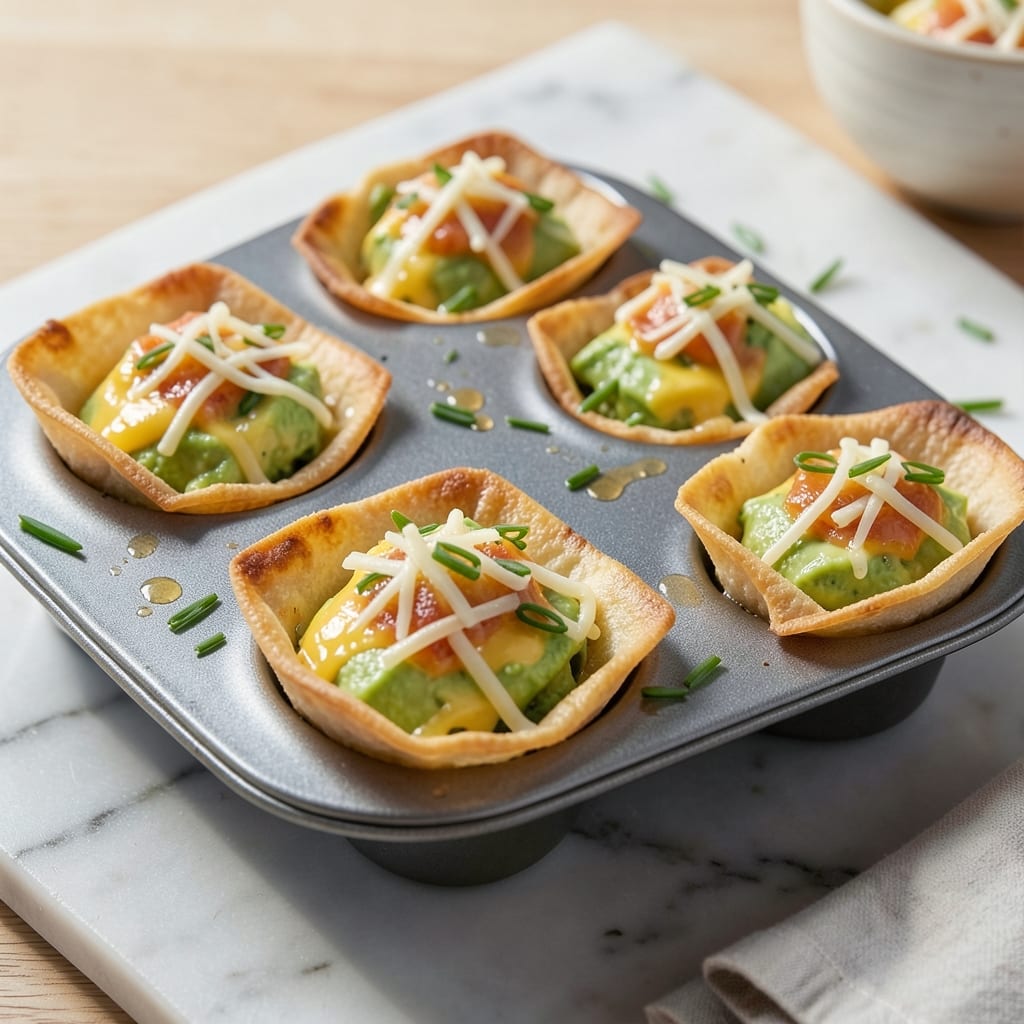 Avocado Egg Bites Recipe: Crispy Wonton Cups With Creamy Avocado Yolk Fusion