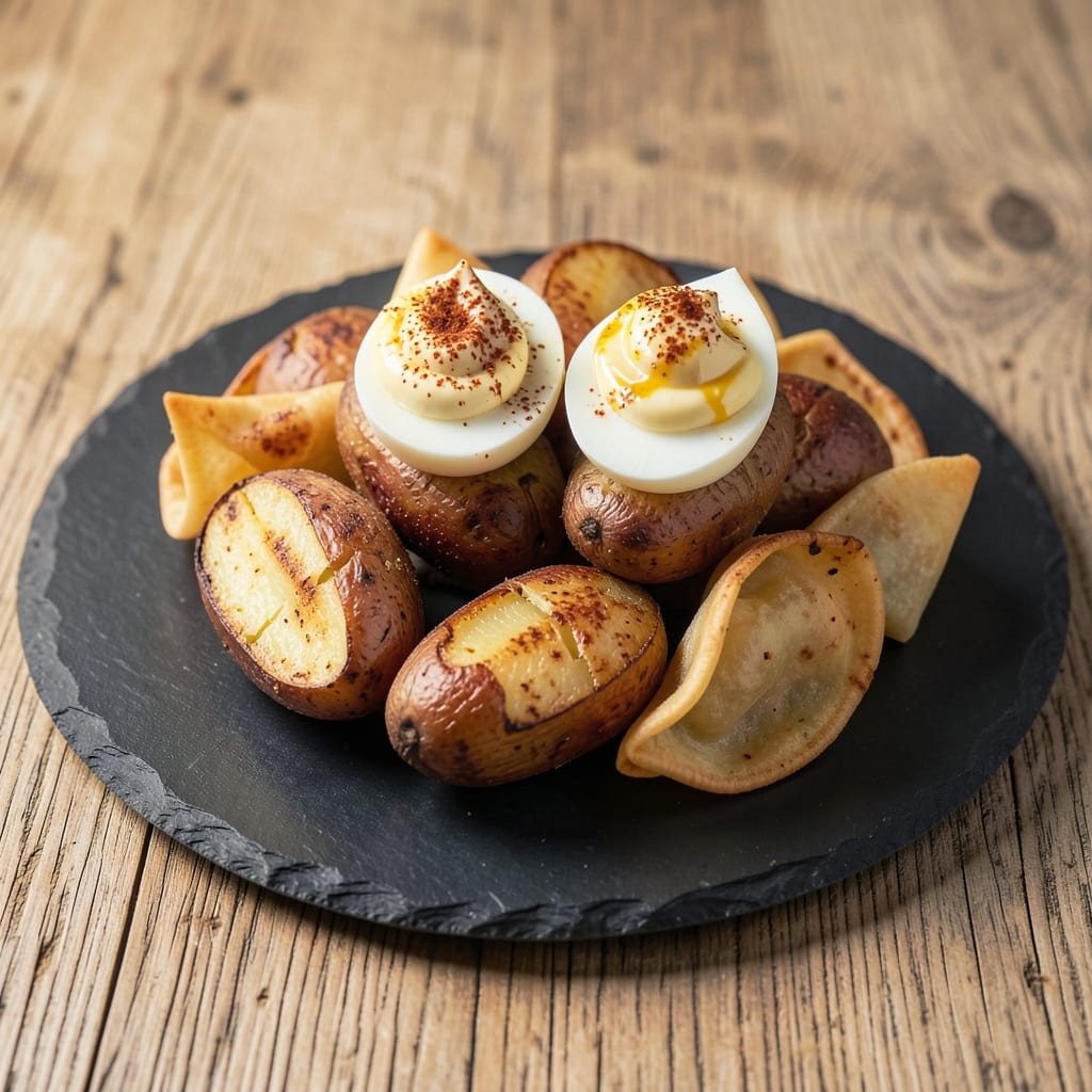 Deviled Egg Potato Recipe: Crispy Wonton Cups with Silky Yolk Streams