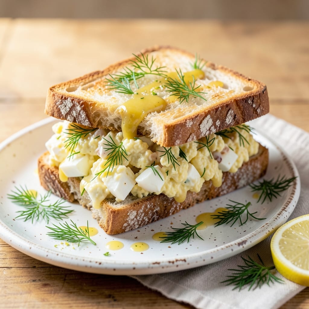 Dill Egg Salad Sandwich Recipe: Herby Freshness Between Crusty Bread Layers