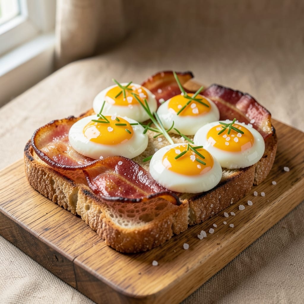 Egg and Bacon Canapes Recipe: Crispy Toast Bites With Runny Yolk Magic