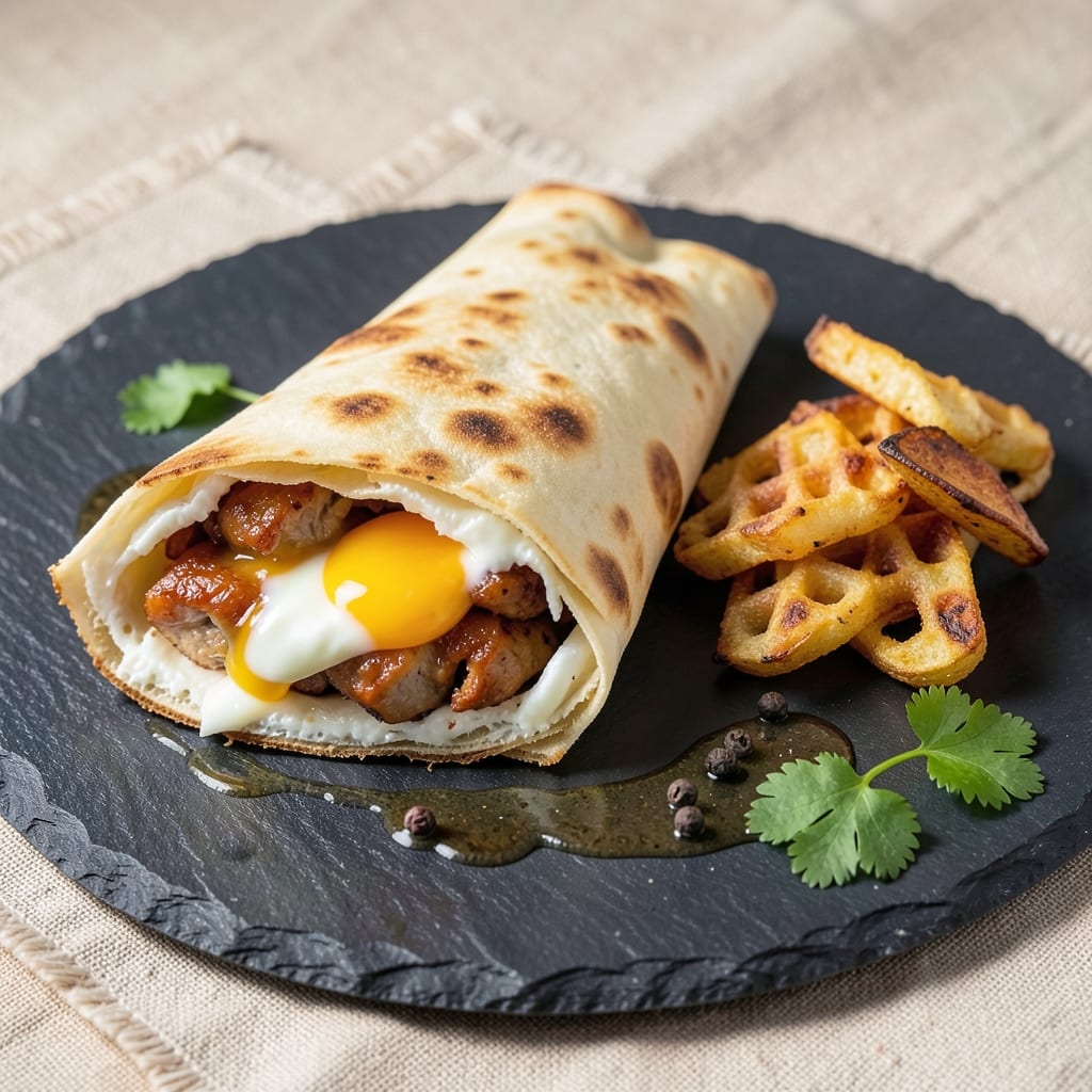 Chicken Egg Kathi Rolls Recipe: Spiced Potato-Stuffed Wraps With Crispy Edges