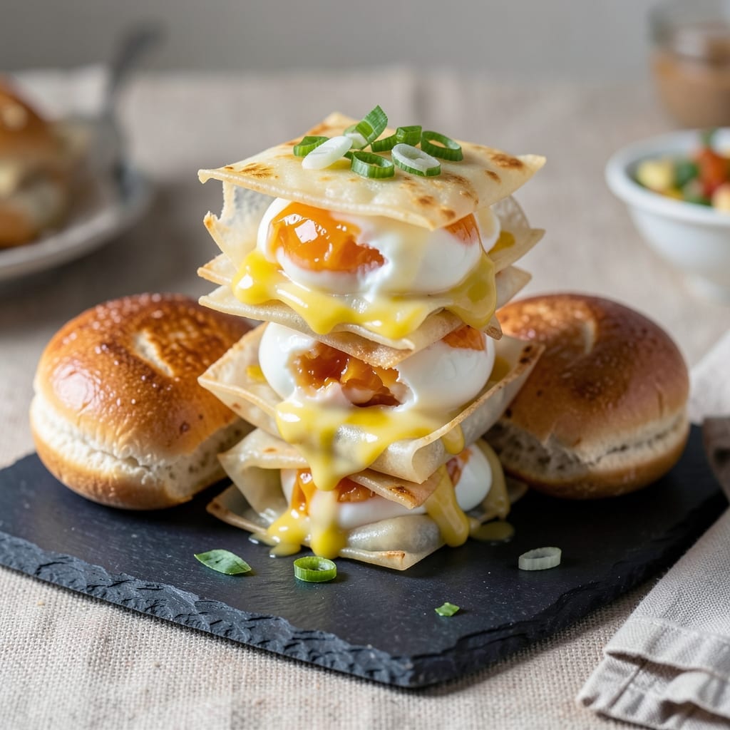 Boiled Egg Burger Recipe: Crispy Wonton-Crusted Bites With Runny Yolk Surprise
