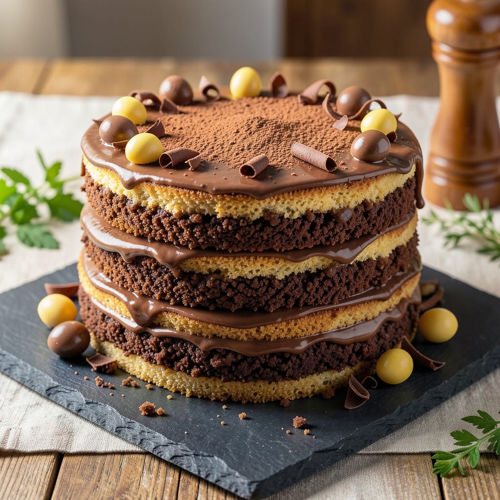 Cadbury Mini Egg Crunch Cake Recipe: Chocolatey Crunch Layers with Silky Filling