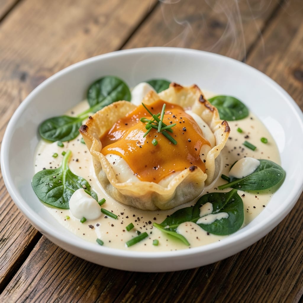 Baby Egg Cups Recipe: Crispy Wonton Shells With Silky Egg Hearts