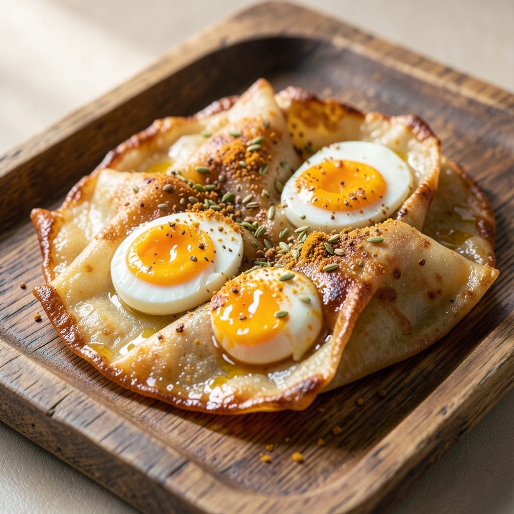 Boiled Egg Pav Recipe: Crispy Wonton Shells With Herb-Infused Yolk