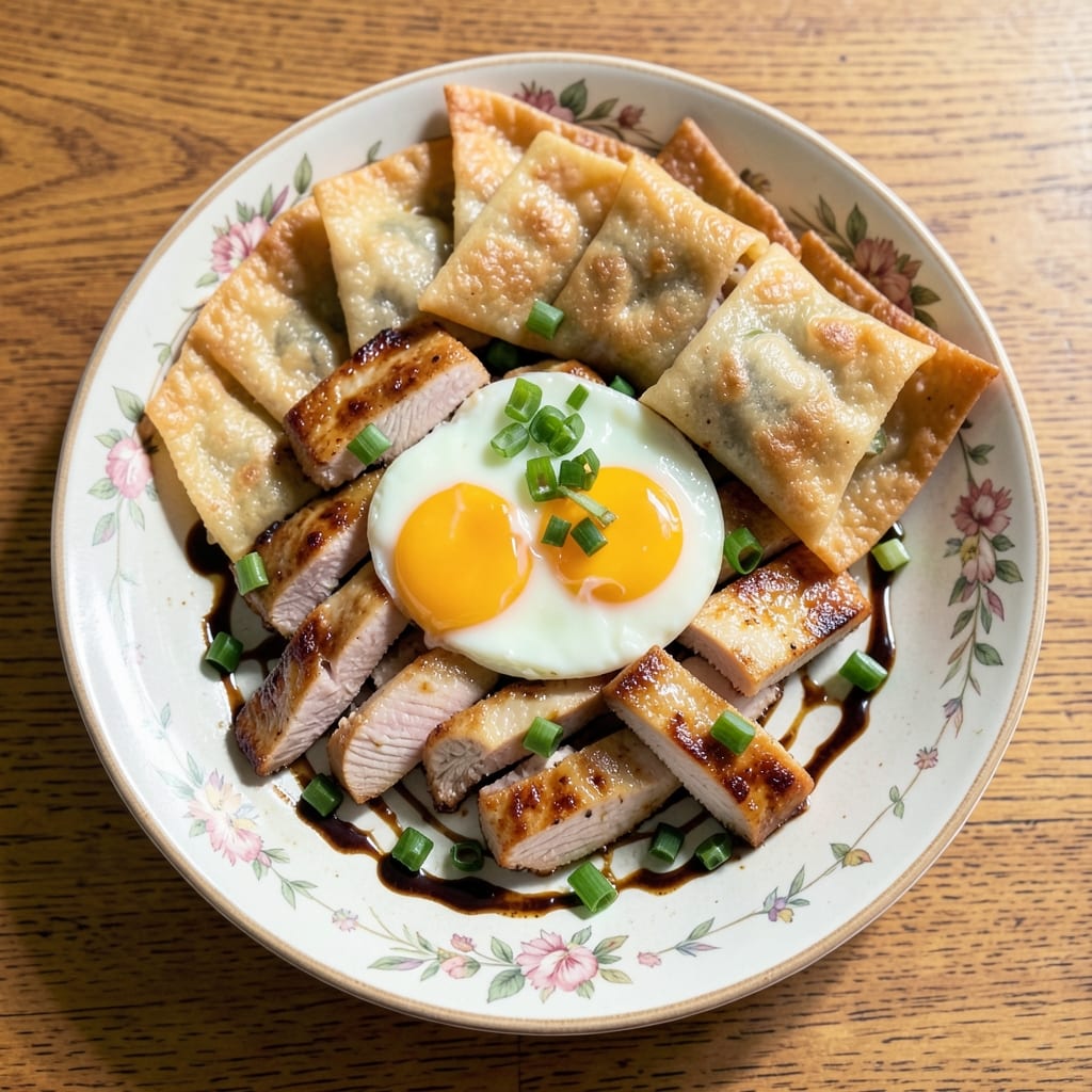 Chicken and Egg Dish Recipe: Crispy Wonton Wraps with Runny Yolk Magic
