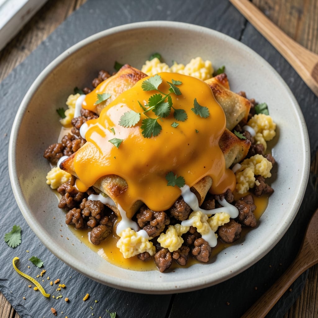 Crispy Taco Egg Rolls Recipe: Crunchy Wonton Shells with Spiced Scramble Hearts